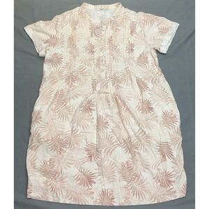 Faherty Linen Blend Gemina Relaxed Dress Shirt Peach Palm Women's Size Medium